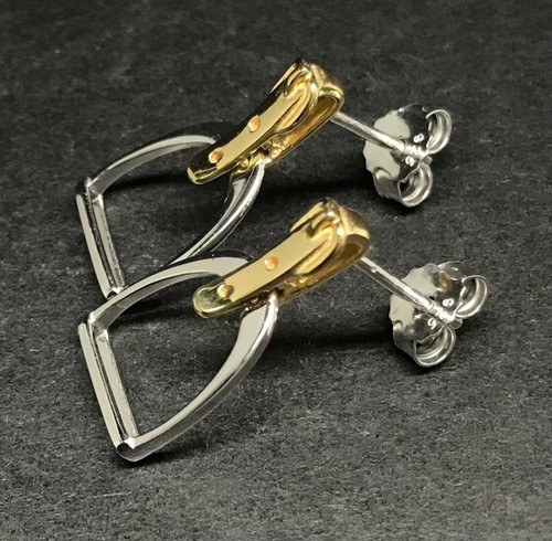 Horse stirrup drop - , earrings
