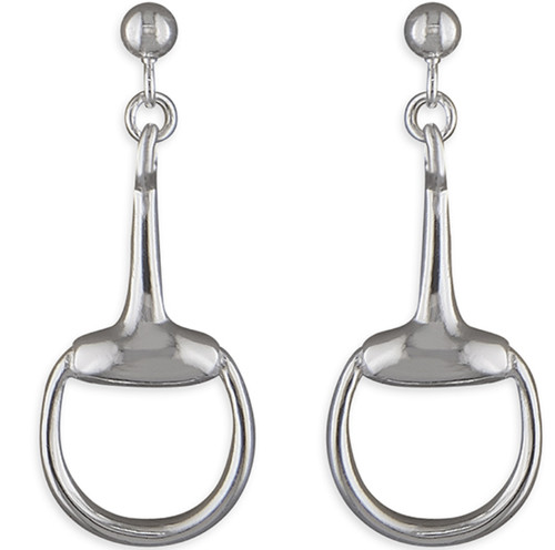Silver snaffle bit - silver, earrings