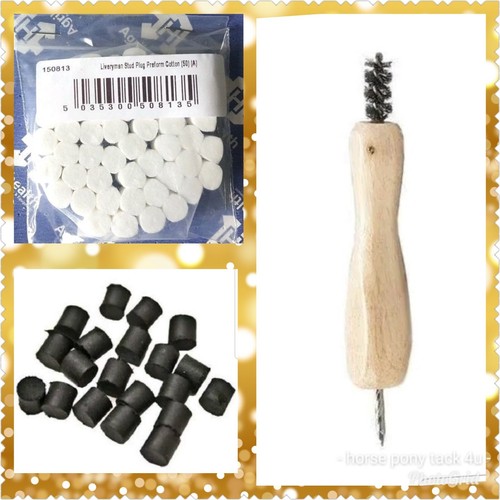 50pk cotton stud plugs rubber - cotton,