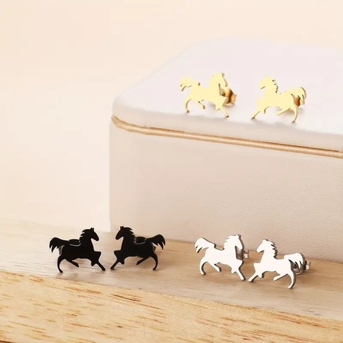 Horse equestrian stud - stud, earrings